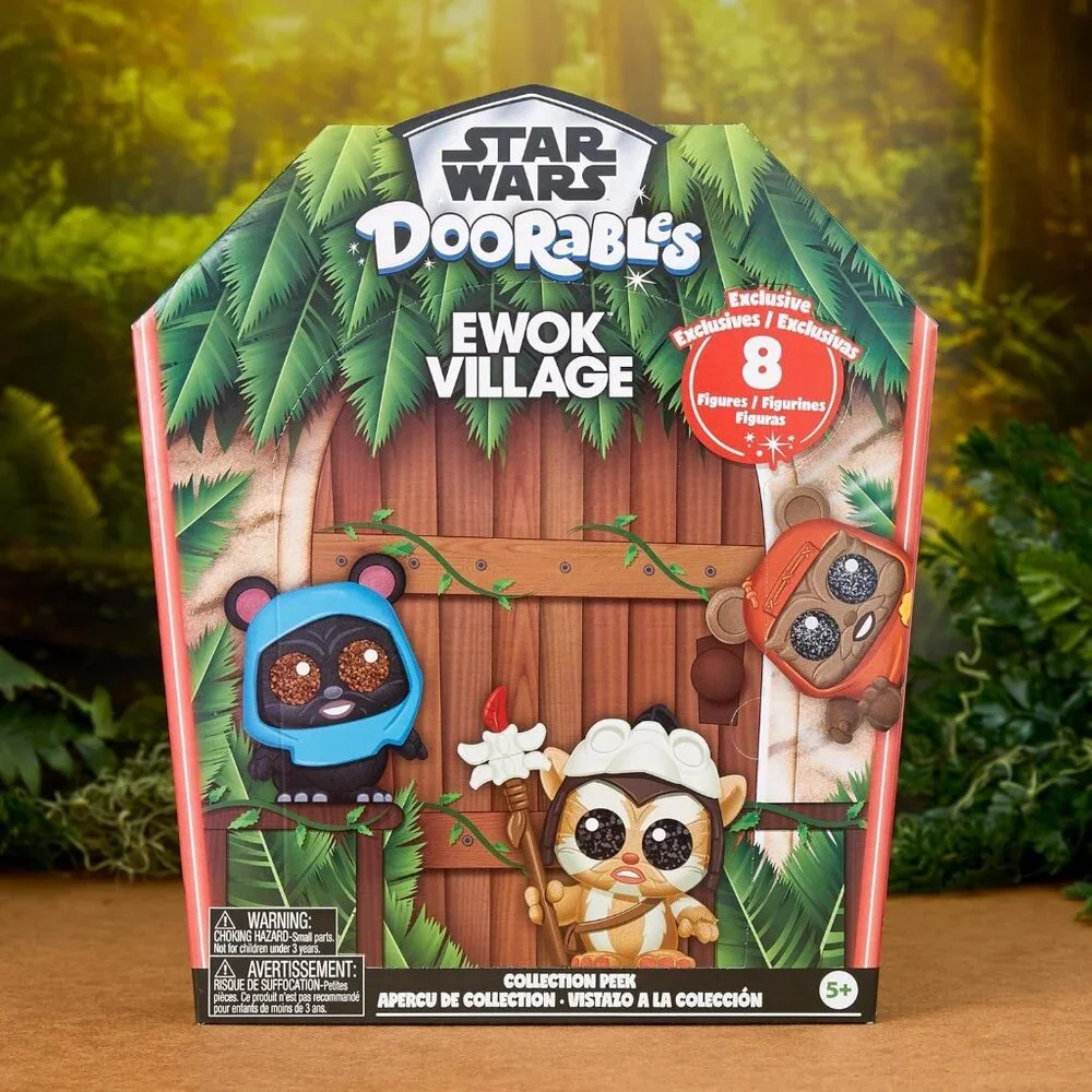 Star Wars Disney Doorables Ewok Village Set Just‎ Play NEW FREE SHIPPING Flocked